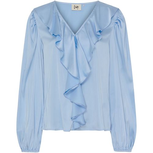 Blusar/Skjortor - Steff flounce blouse – Light blue